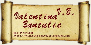 Valentina Bantulić vizit kartica